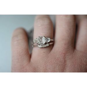 COPY - Engagement ring set, raw diamond ring raw stone ring alternative …